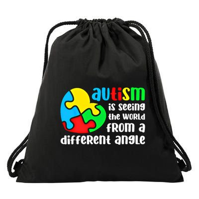 Autism Is Seeing The World From A Different Angle Autism Gift Drawstring Bag