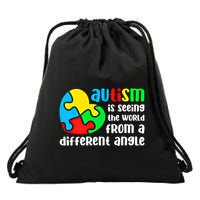 Autism Is Seeing The World From A Different Angle Autism Gift Drawstring Bag