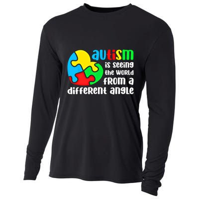 Autism Is Seeing The World From A Different Angle Autism Gift Cooling Performance Long Sleeve Crew