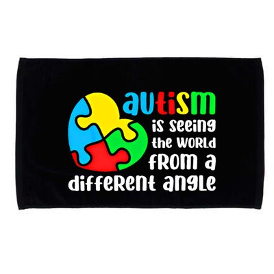Autism Is Seeing The World From A Different Angle Autism Gift Microfiber Hand Towel