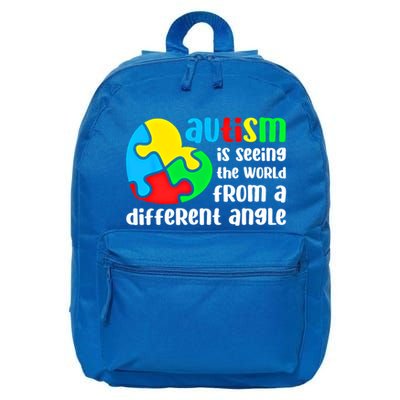 Autism Is Seeing The World From A Different Angle Autism Gift 16 in Basic Backpack