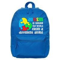 Autism Is Seeing The World From A Different Angle Autism Gift 16 in Basic Backpack