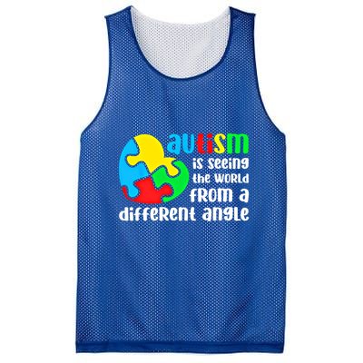 Autism Is Seeing The World From A Different Angle Autism Gift Mesh Reversible Basketball Jersey Tank