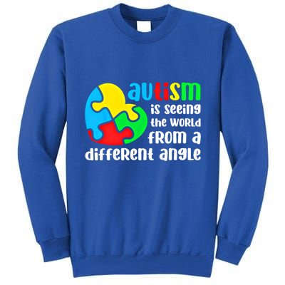 Autism Is Seeing The World From A Different Angle Autism Gift Tall Sweatshirt