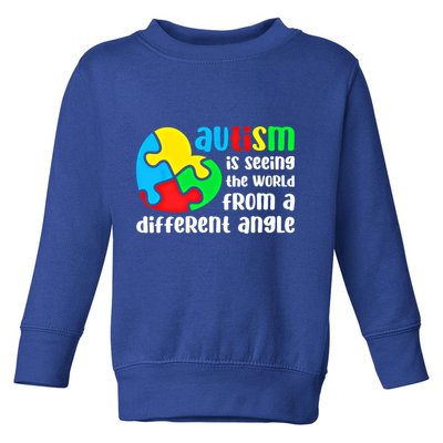 Autism Is Seeing The World From A Different Angle Autism Gift Toddler Sweatshirt