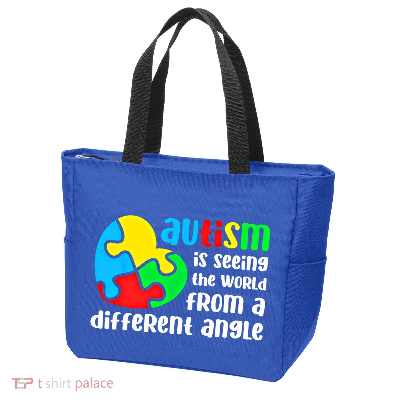 Autism Is Seeing The World From A Different Angle Autism Gift Zip Tote Bag