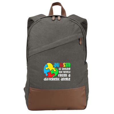 Autism Is Seeing The World From A Different Angle Autism Gift Cotton Canvas Backpack