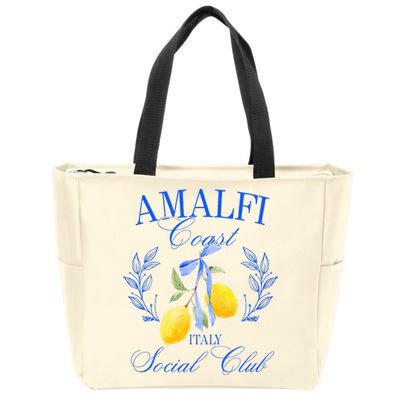 Amalficoast Iitaly Social Club Travel Trip Vacation Lemon Zip Tote Bag