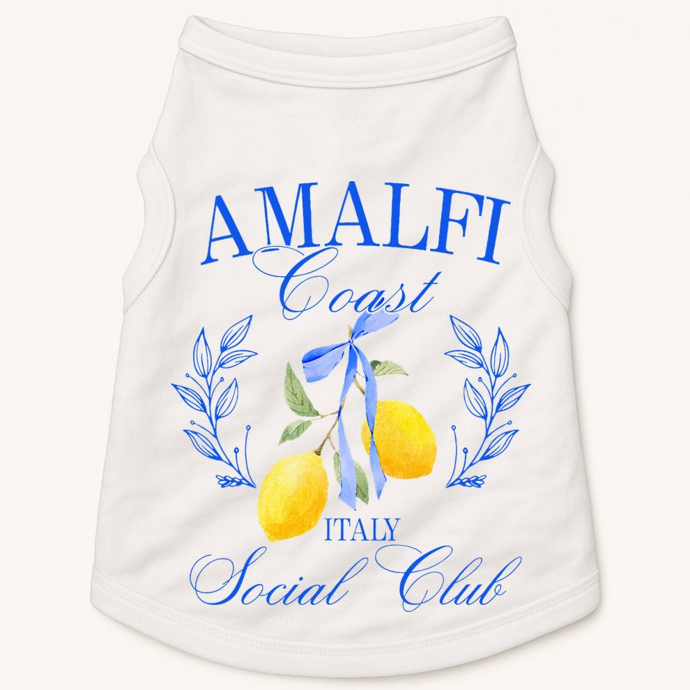 Amalficoast Iitaly Social Club Travel Trip Vacation Lemon Doggie Tank