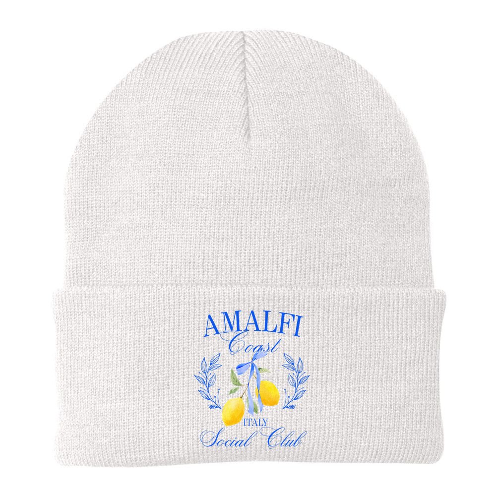 Amalficoast Iitaly Social Club Travel Trip Vacation Lemon Beanie