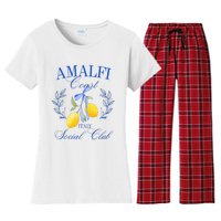 Amalficoast Iitaly Social Club Travel Trip Vacation Lemon Women's Flannel Pajama Set