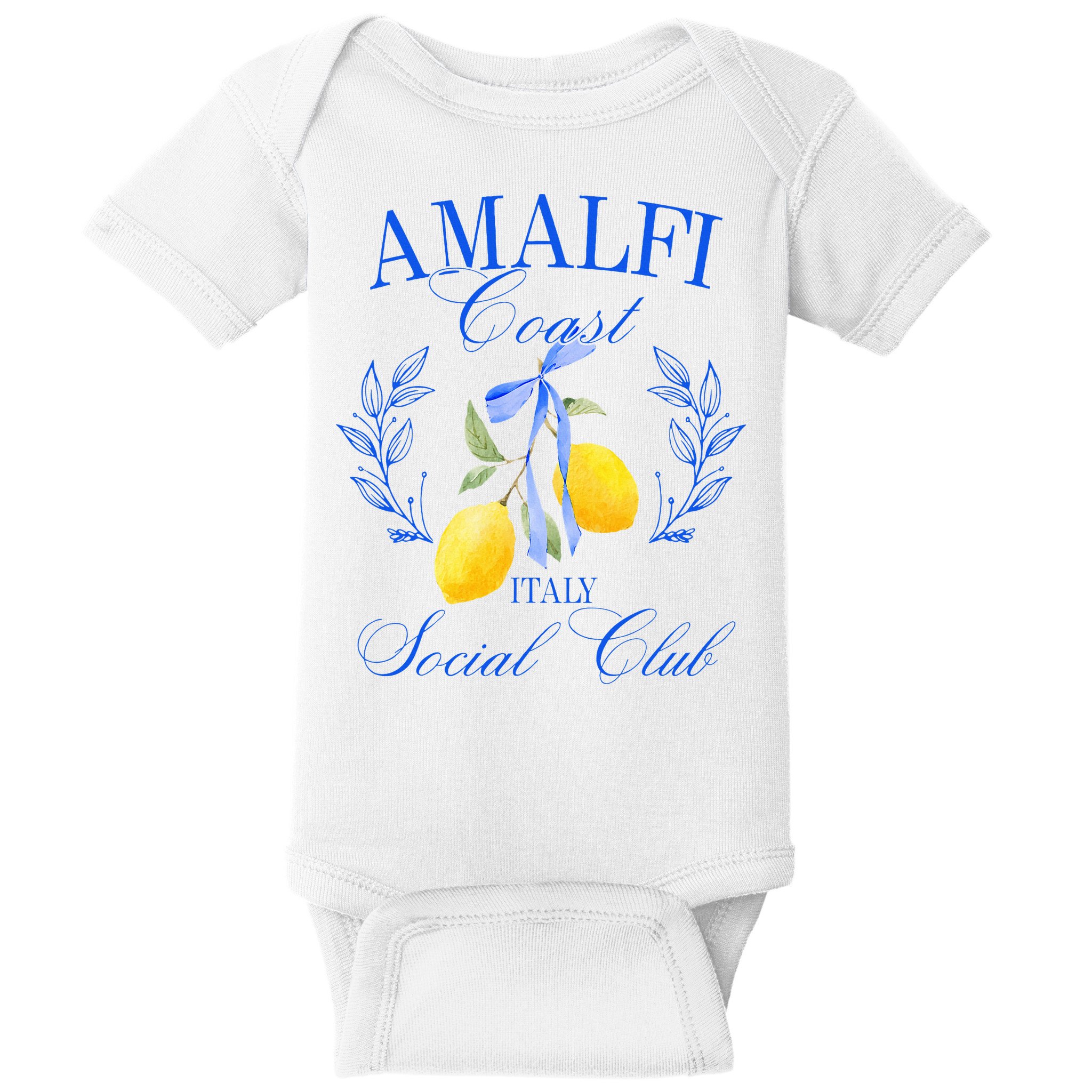 Amalficoast Iitaly Social Club Travel Trip Vacation Lemon Baby Bodysuit