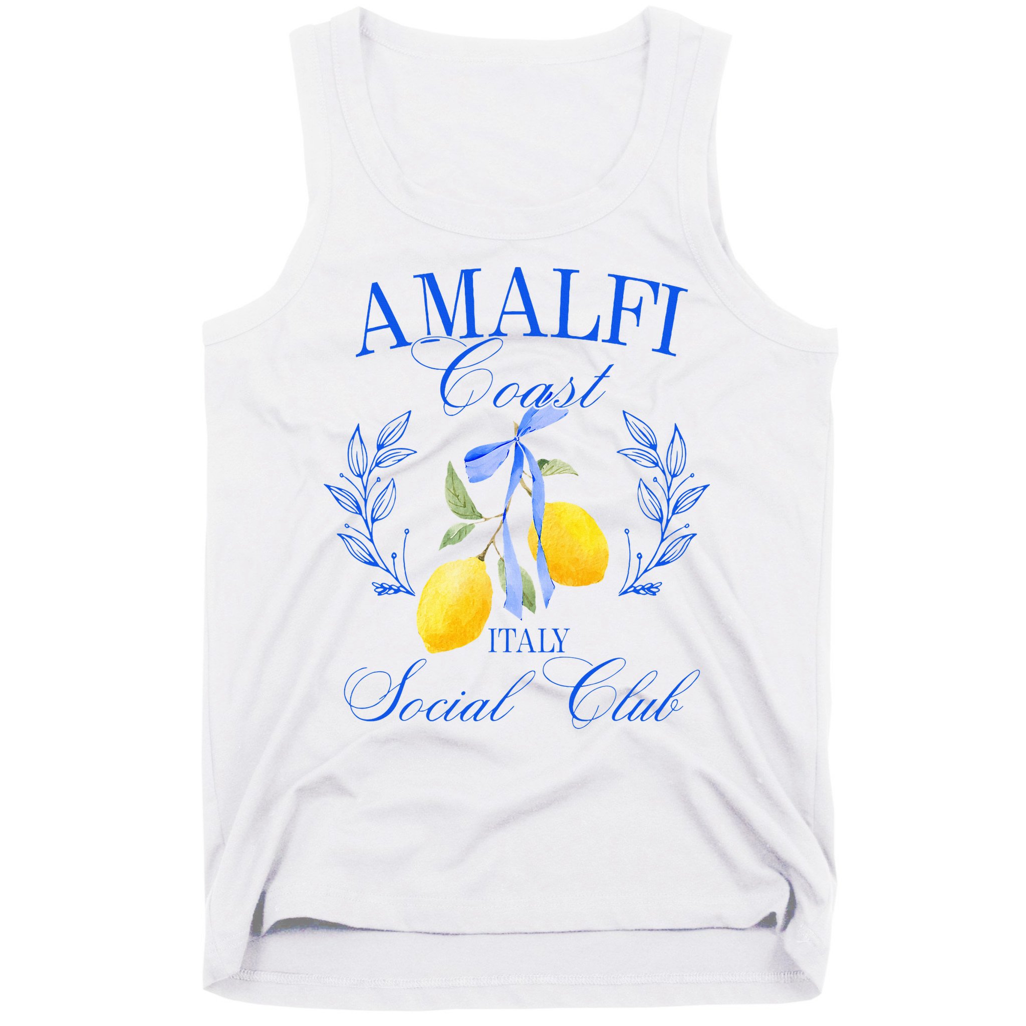 Amalficoast Iitaly Social Club Travel Trip Vacation Lemon Tank Top