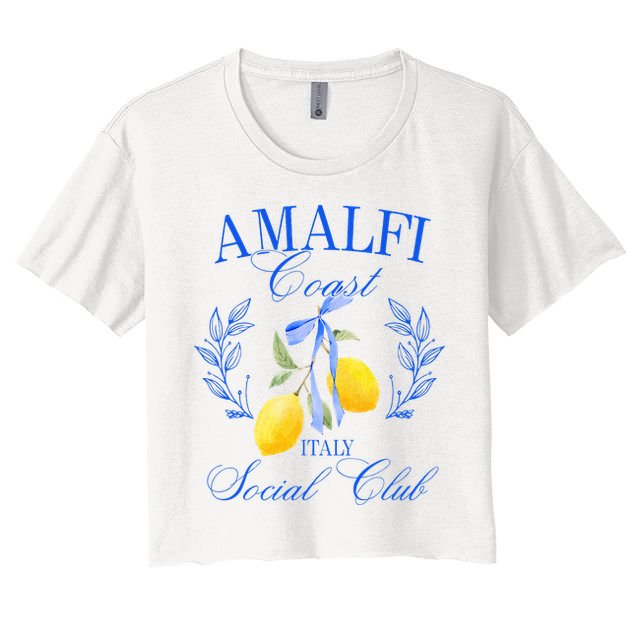 Amalficoast Iitaly Social Club Travel Trip Vacation Lemon Women's Crop Top Tee
