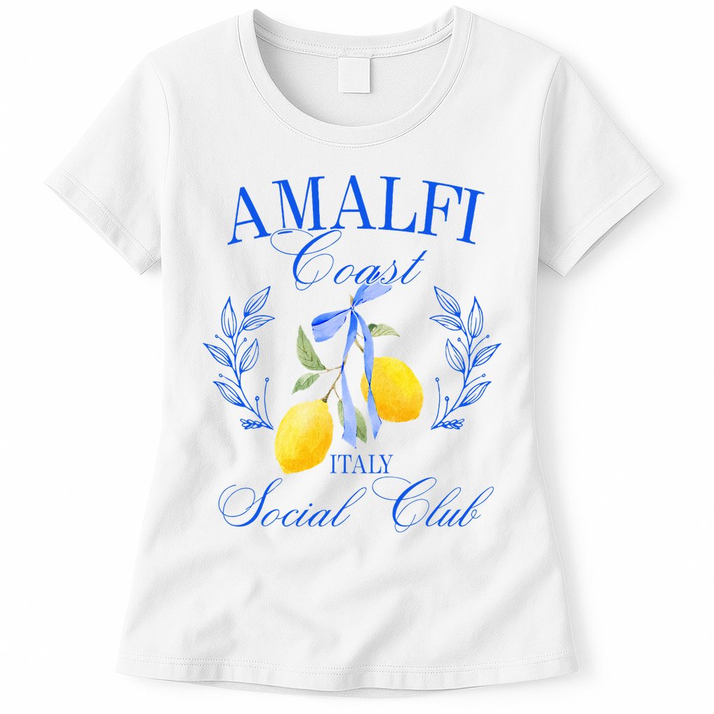 Amalficoast Iitaly Social Club Travel Trip Vacation Lemon Womens T-Shirt