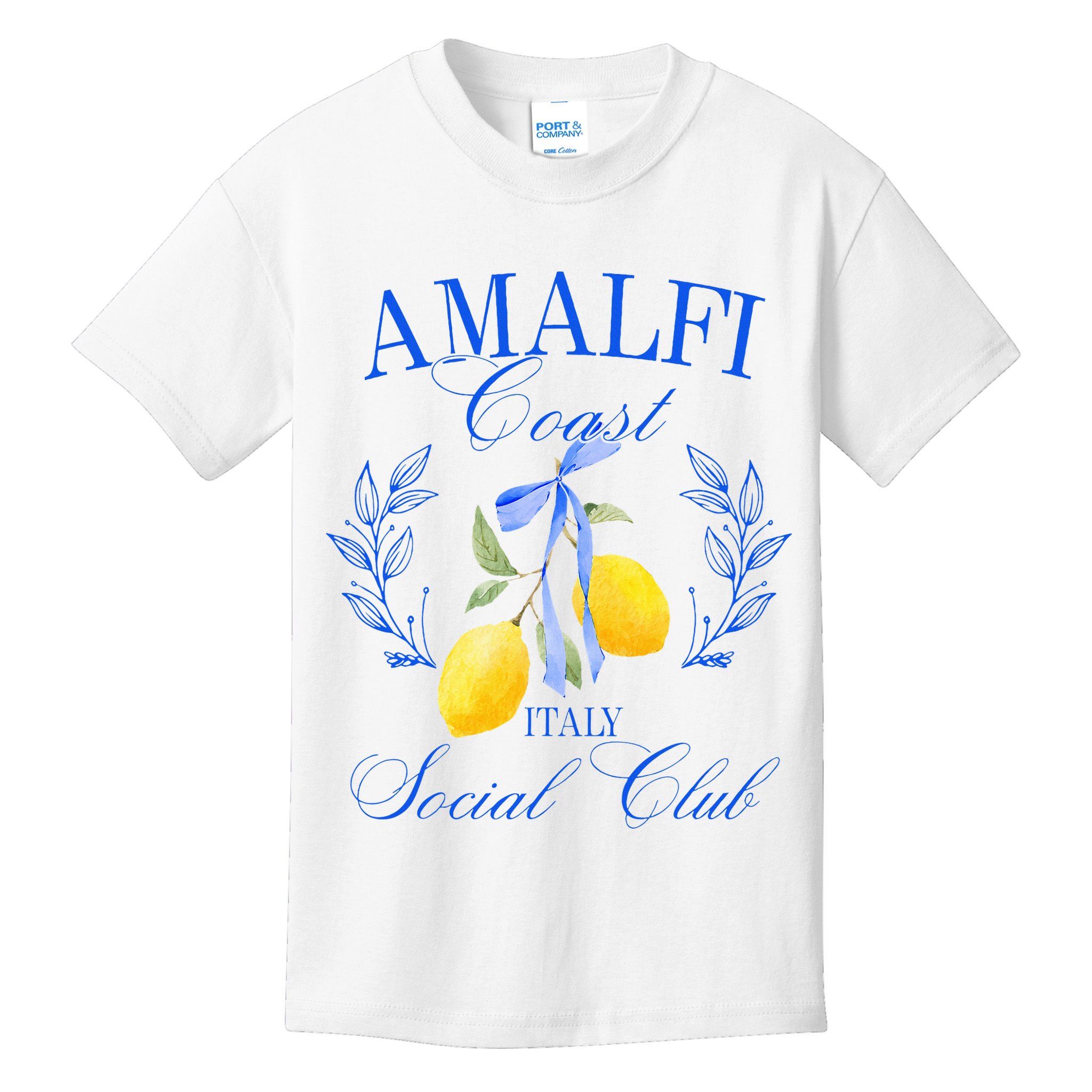Amalficoast Iitaly Social Club Travel Trip Vacation Lemon Kids T-Shirt