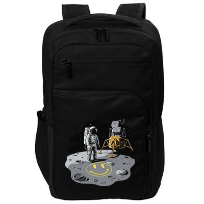 Astronaut In Space Suit Draws A Smile On The Moon In Yellow Impact Tech Backpack