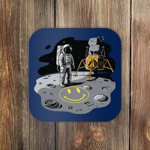 Astronaut In Space Suit Draws A Smile On The Moon In Yellow Coaster