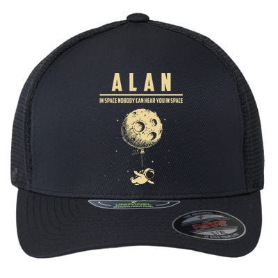 ALAN In Space Nobody Can Hear You Astronaut Flexfit Unipanel Trucker Cap