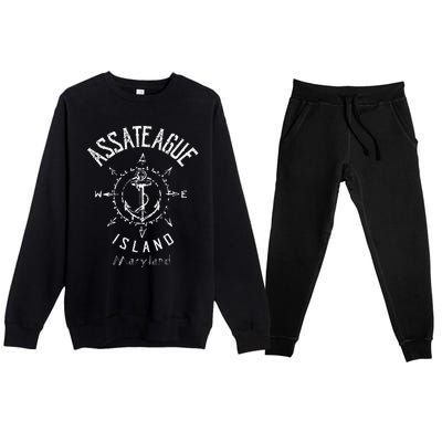 Assateague Island Sailing Boat Souvenir MD Premium Crewneck Sweatsuit Set