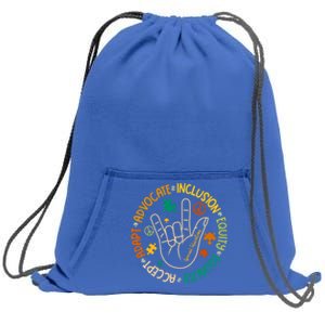 Advocate Inclusion Special Education Autism Awareness Puzzle Gift Sweatshirt Cinch Pack Bag