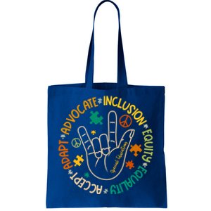 Advocate Inclusion Special Education Autism Awareness Puzzle Gift Tote Bag