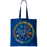 Advocate Inclusion Special Education Autism Awareness Puzzle Gift Tote Bag