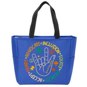 Advocate Inclusion Special Education Autism Awareness Puzzle Gift Zip Tote Bag