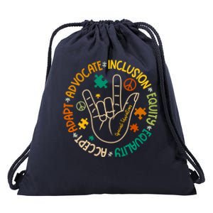 Advocate Inclusion Special Education Autism Awareness Puzzle Gift Drawstring Bag