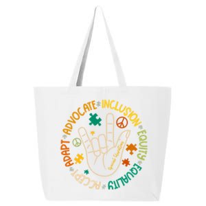 Advocate Inclusion Special Education Autism Awareness Puzzle Gift 25L Jumbo Tote