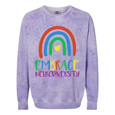 Autism Infinity Symbol Embrace Neurodiversity Gift Colorblast Crewneck Sweatshirt