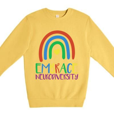 Autism Infinity Symbol Embrace Neurodiversity Gift Premium Crewneck Sweatshirt