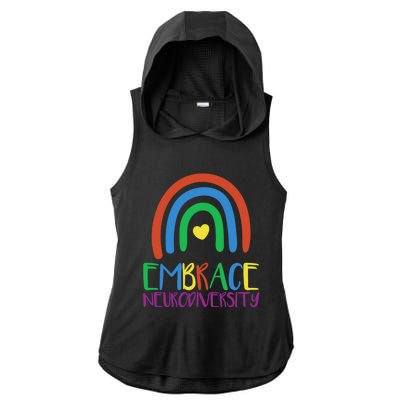 Autism Infinity Symbol Embrace Neurodiversity Gift Ladies PosiCharge Tri-Blend Wicking Draft Hoodie Tank