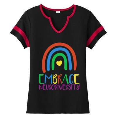 Autism Infinity Symbol Embrace Neurodiversity Gift Ladies Halftime Notch Neck Tee