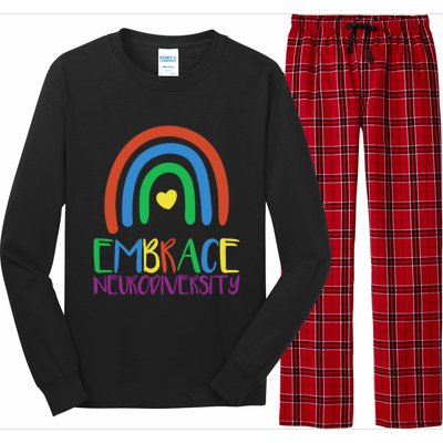 Autism Infinity Symbol Embrace Neurodiversity Gift Long Sleeve Pajama Set