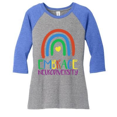 Autism Infinity Symbol Embrace Neurodiversity Gift Women's Tri-Blend 3/4-Sleeve Raglan Shirt