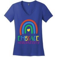 Autism Infinity Symbol Embrace Neurodiversity Gift Women's V-Neck T-Shirt