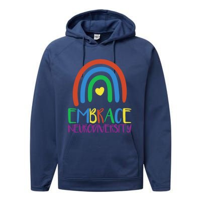 Autism Infinity Symbol Embrace Neurodiversity Gift Performance Fleece Hoodie