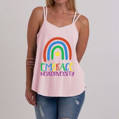 Autism Infinity Symbol Embrace Neurodiversity Gift Women's Strappy Tank