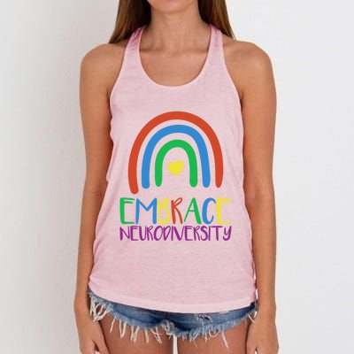 Autism Infinity Symbol Embrace Neurodiversity Gift Women's Knotted Racerback Tank