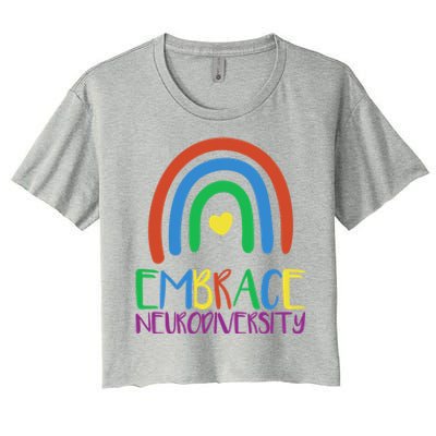 Autism Infinity Symbol Embrace Neurodiversity Gift Women's Crop Top Tee