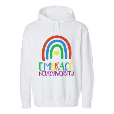 Autism Infinity Symbol Embrace Neurodiversity Gift Garment-Dyed Fleece Hoodie