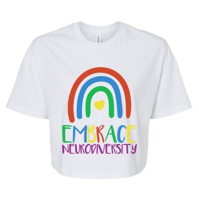 Autism Infinity Symbol Embrace Neurodiversity Gift Bella+Canvas Jersey Crop Tee