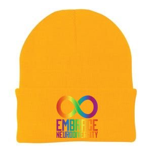 Autism Infinity Symbol Embrace Neurodiversity Cool Gift Knit Cap Winter Beanie