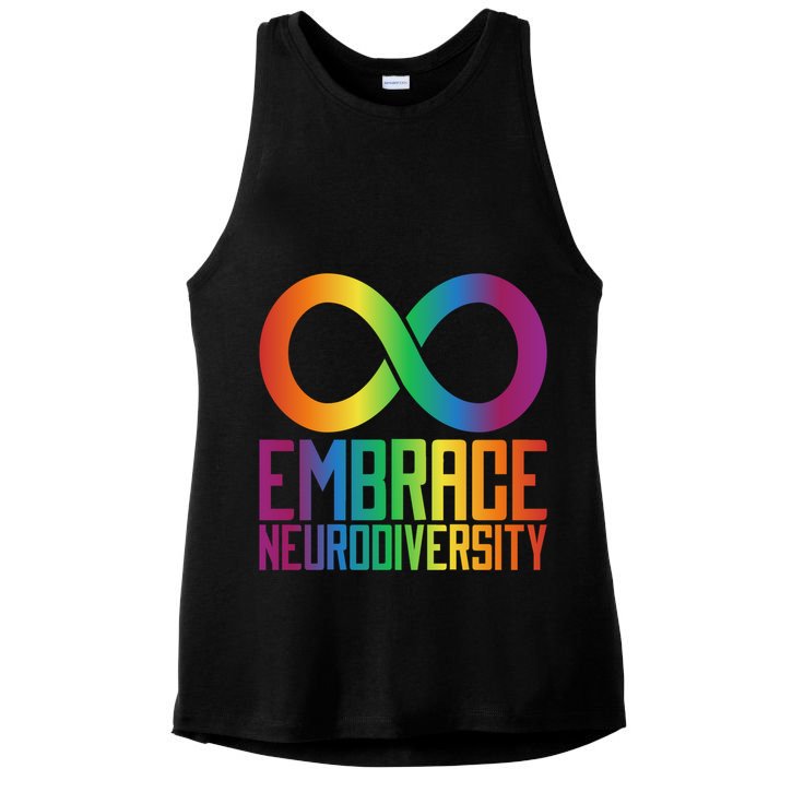 Autism Infinity Symbol Embrace Neurodiversity Cool Gift Ladies PosiCharge Tri-Blend Wicking Tank