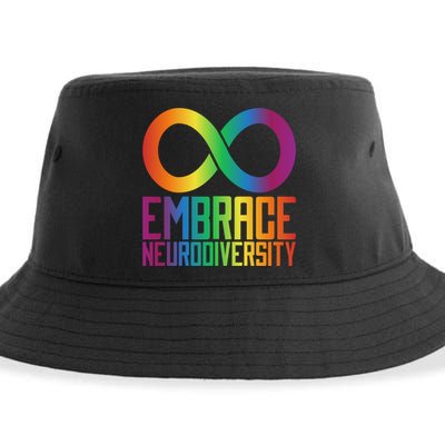 Autism Infinity Symbol Embrace Neurodiversity Cool Gift Sustainable Bucket Hat