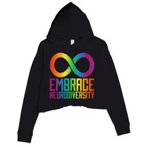 Autism Infinity Symbol Embrace Neurodiversity Cool Gift Crop Fleece Hoodie