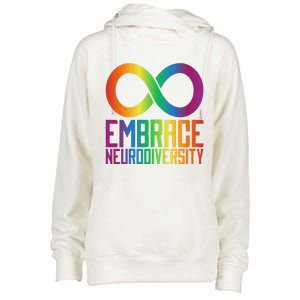 Autism Infinity Symbol Embrace Neurodiversity Cool Gift Womens Funnel Neck Pullover Hood