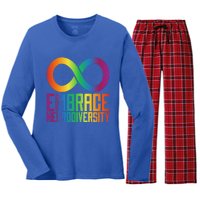 Autism Infinity Symbol Embrace Neurodiversity Cool Gift Women's Long Sleeve Flannel Pajama Set 