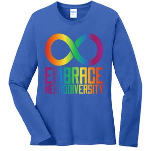 Autism Infinity Symbol Embrace Neurodiversity Cool Gift Ladies Long Sleeve Shirt